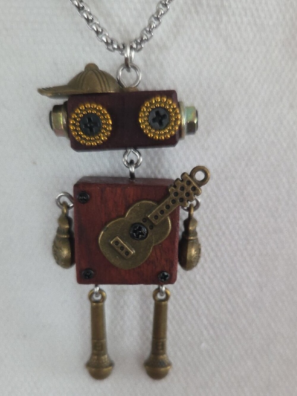 NWOT Steampunk Robot Necklace - Picture 2 of 8